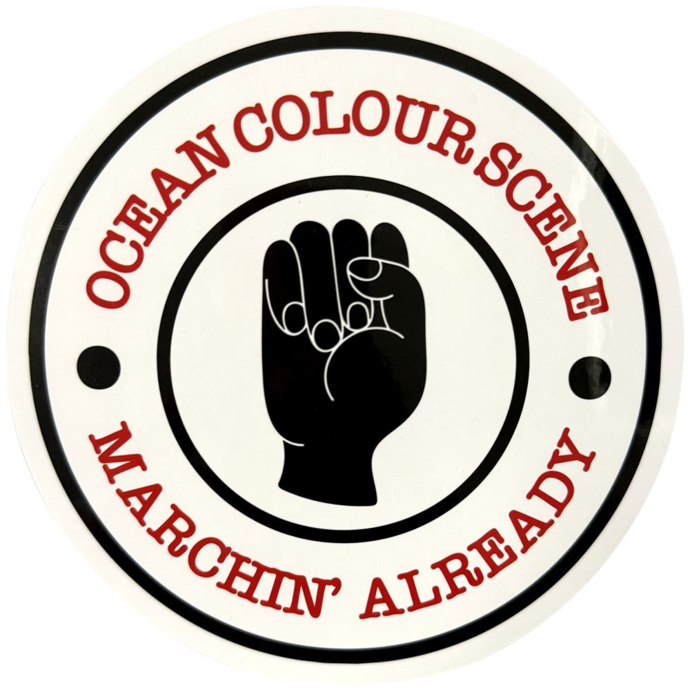 Ocean Colour Scene - Marchin' Fist Autocollant - Blanc cassé/Noir